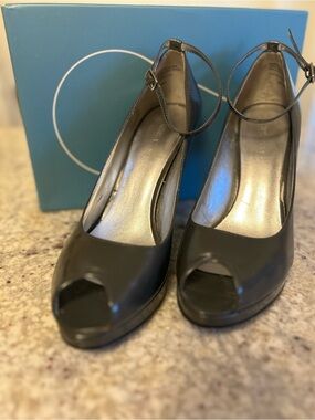 Nine West Peep Toe Ankle Strap Heels